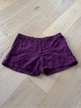 H&M High Waisted Deep Purple Cargo Shorts Size 10 NWT